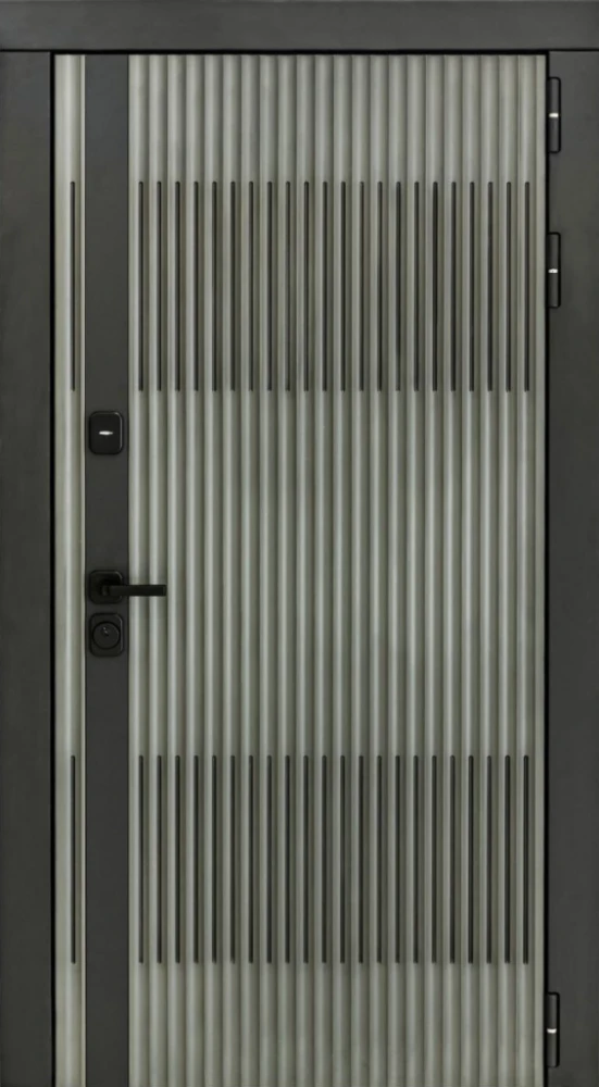 Входная дверь ДвериПРО Элфи ФЛ-256 (10мм, Бетон пепельный) DPRO227603 внешняя сторона
